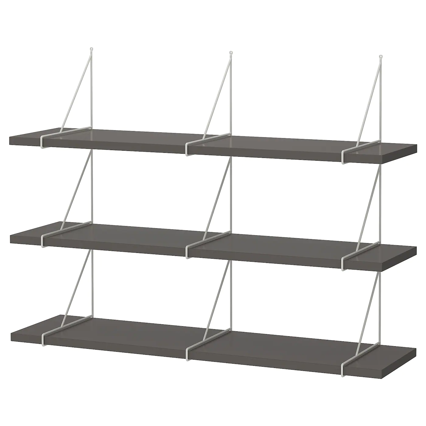 IKEA BERGSHULT / PERSHULT Wall Shelf Combination Dark Gray/white 47 1/4x11 3/4 "