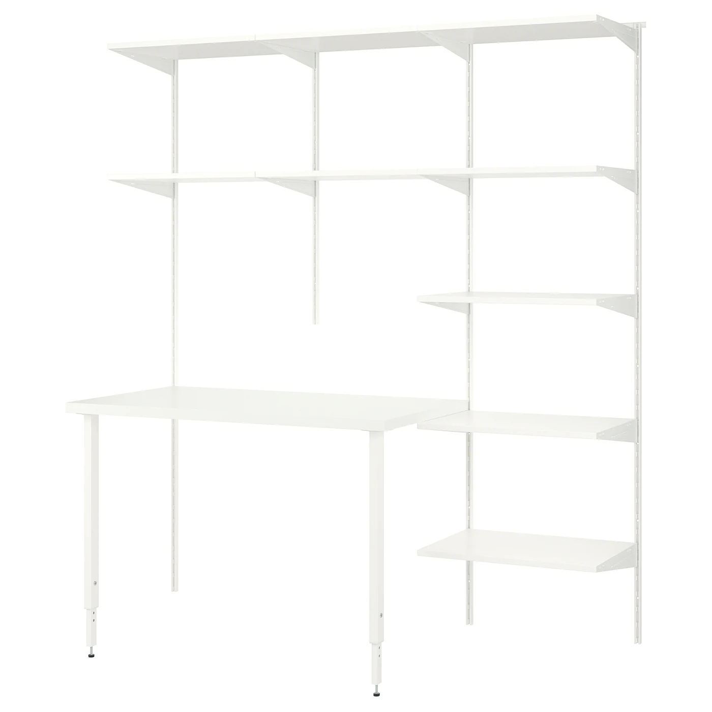 IKEA BOAXEL / LAGKAPTEN Shelving Unit With Table Top White 73 5/8x24 3/8x79 "