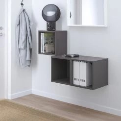 IKEA EKET Wallmounted Cabinet Combination Dark Gray 41 3/8x13 3/4x27 1/2 " -Ikea Wall shelves Sales Shop eket wall mounted cabinet combination dark gray 0718294 pe731497 s5