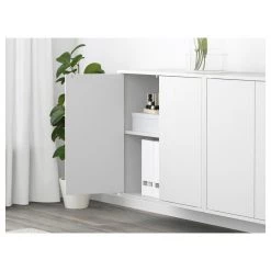 IKEA EKET Wallmounted Cabinet Combination White/dark Gray/light Gray 68 7/8x9 7/8x27 1/2 " -Ikea Wall shelves Sales Shop eket wall mounted cabinet combination white dark gray light gray 0478523 pe617601 s5